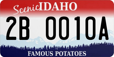 ID license plate 2B0010A