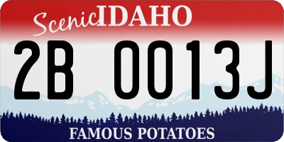 ID license plate 2B0013J