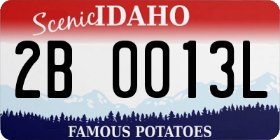 ID license plate 2B0013L