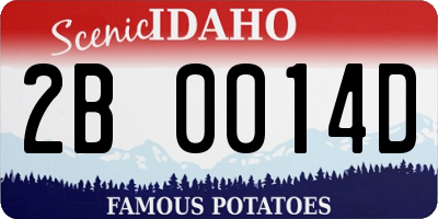 ID license plate 2B0014D