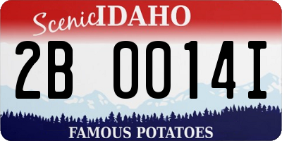 ID license plate 2B0014I