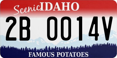 ID license plate 2B0014V