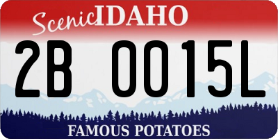 ID license plate 2B0015L