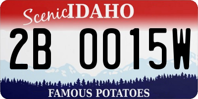 ID license plate 2B0015W
