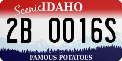 ID license plate 2B0016S