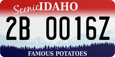 ID license plate 2B0016Z