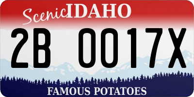 ID license plate 2B0017X