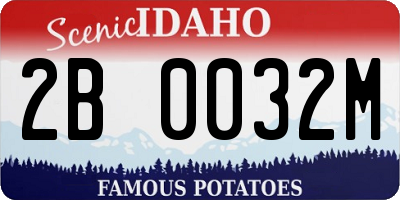 ID license plate 2B0032M
