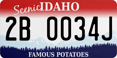 ID license plate 2B0034J
