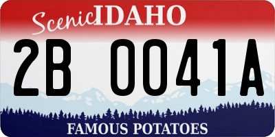 ID license plate 2B0041A