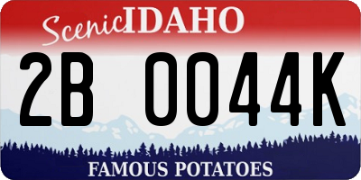 ID license plate 2B0044K