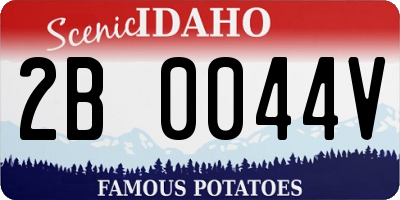 ID license plate 2B0044V