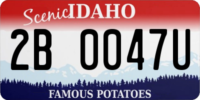 ID license plate 2B0047U