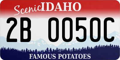 ID license plate 2B0050C