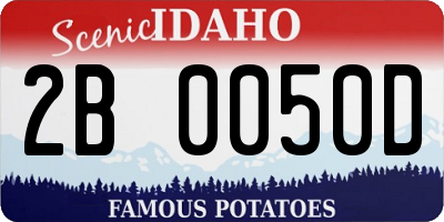 ID license plate 2B0050D