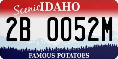ID license plate 2B0052M