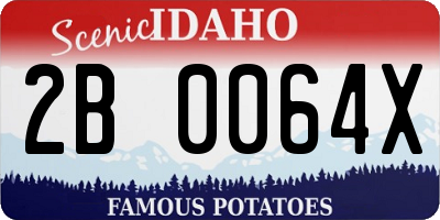 ID license plate 2B0064X