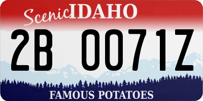 ID license plate 2B0071Z