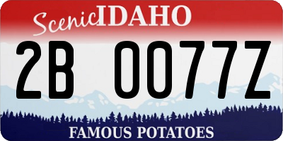ID license plate 2B0077Z