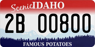 ID license plate 2B0080O