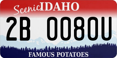 ID license plate 2B0080U
