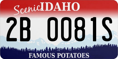 ID license plate 2B0081S