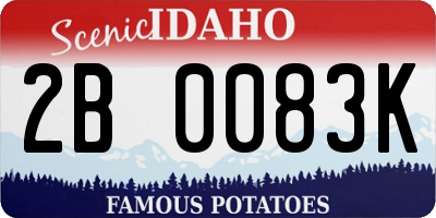 ID license plate 2B0083K