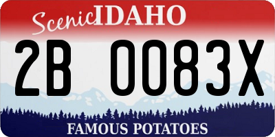 ID license plate 2B0083X