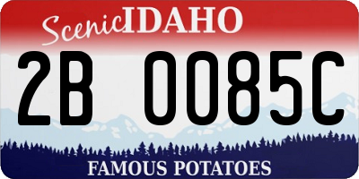 ID license plate 2B0085C