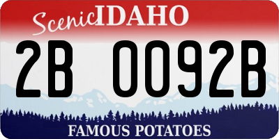 ID license plate 2B0092B