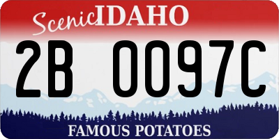 ID license plate 2B0097C