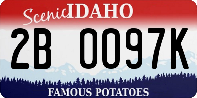 ID license plate 2B0097K