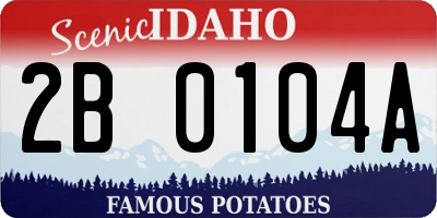 ID license plate 2B0104A