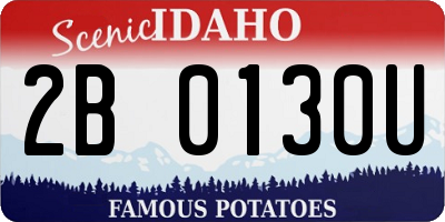 ID license plate 2B0130U