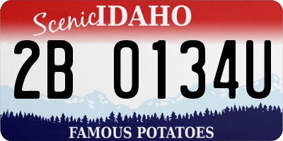 ID license plate 2B0134U
