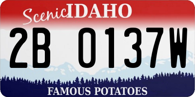 ID license plate 2B0137W