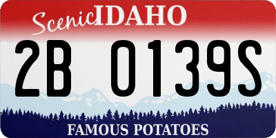 ID license plate 2B0139S