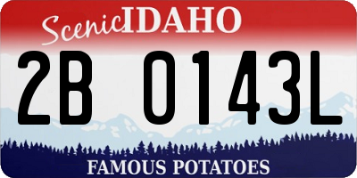 ID license plate 2B0143L