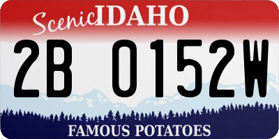 ID license plate 2B0152W