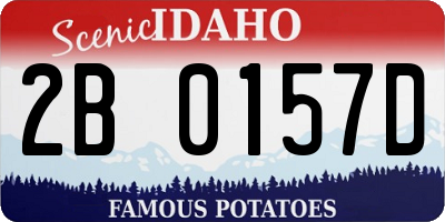 ID license plate 2B0157D