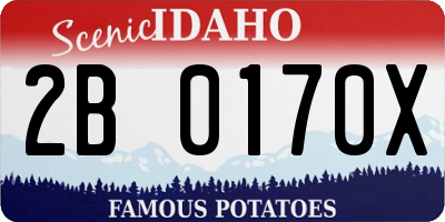 ID license plate 2B0170X