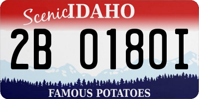 ID license plate 2B0180I