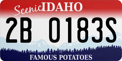 ID license plate 2B0183S