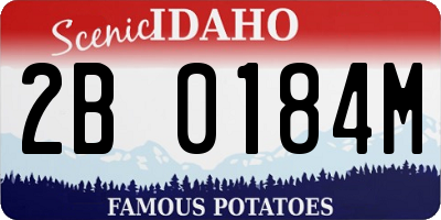 ID license plate 2B0184M