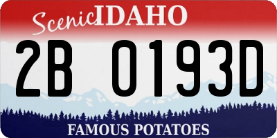ID license plate 2B0193D