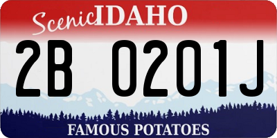 ID license plate 2B0201J