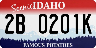 ID license plate 2B0201K