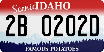 ID license plate 2B0202D