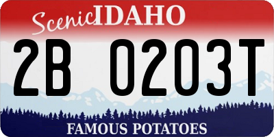 ID license plate 2B0203T