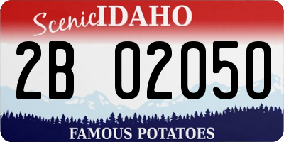 ID license plate 2B0205O